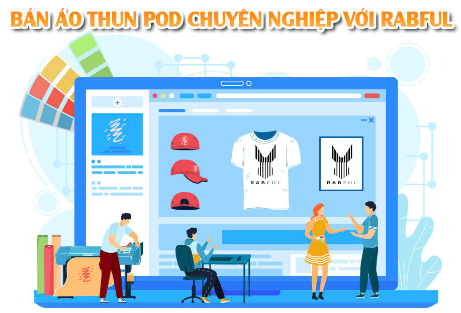 bán áo thun POD với Rabful