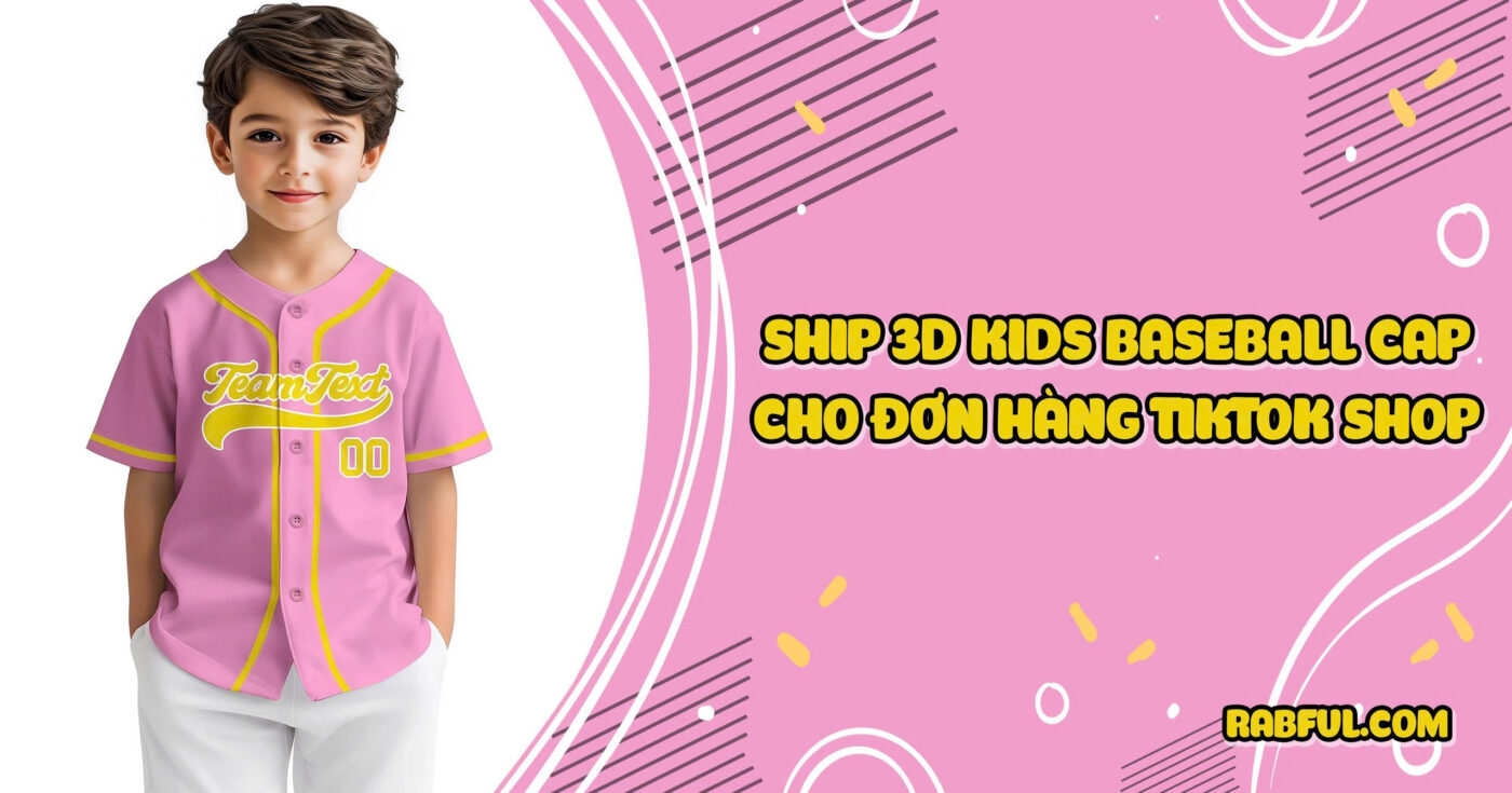 Ship 3D AOP Baseball Jersey Kid Cho Đơn Hàng Tiktok Shop