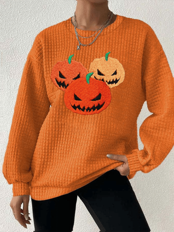 3D Round Neck Long Sleeved Hooded Sweatshirt