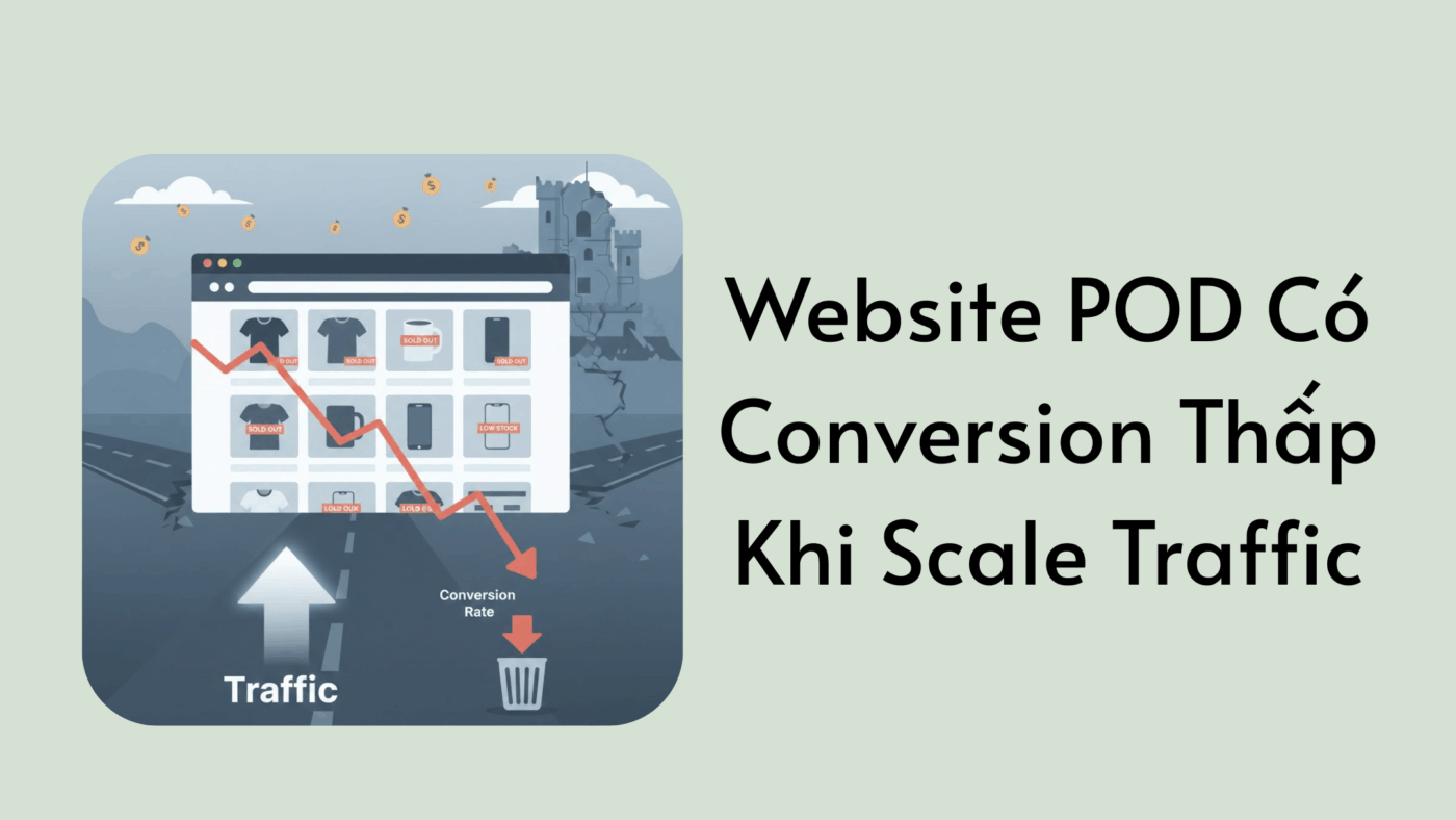 Website POD Có Conversion Thấp Khi Scale Traffic