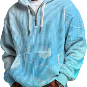 3D Waffle Half Zip Hoodie